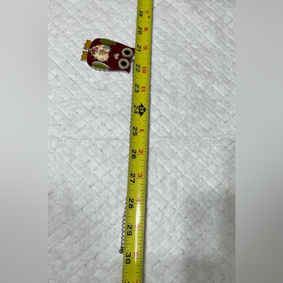 Fashion Necklace Large Owl Pendant Enamel Faux Pearls Silver Tone Chain - Picture 8 of 8